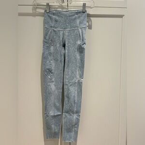 Lululemon size 0 leggings. Blue marble. Lots of pockets. Like new.